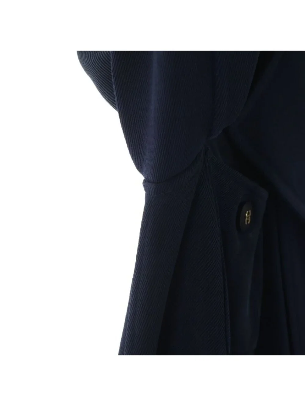 Chanel Boutique Vintage Wool Jacket CC Logo Button Navy